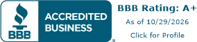 BBB Accredited Business, A+ rating